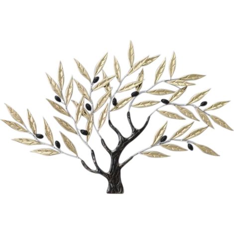 Ornamento da parete per albero in metallo per decorazione d'interni, stile moderno, ideale per soggiorni e sale da pranzo, 47 cm
