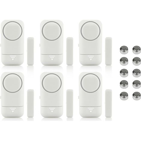6-teiliger Tür- und Fensteralarm, kabellos, magnetischer Sensor für Heimsicherheitssystem, Kindersicherheit – Einbruchschutz, Diebstahlschutz, Einbruchmelder, 120 dB Sirene mit Batterien (1/5)