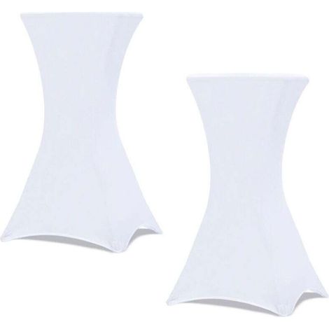 Lot de 2 housses blanches pour table haute pliante 105 CM