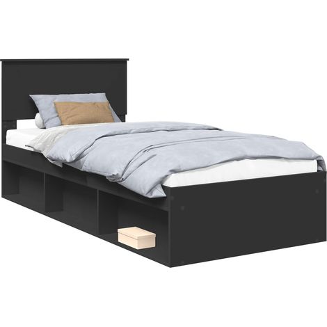 Maison Exclusive - Bettrahmen Schwarz 90 x 200 cm Massives Kiefer