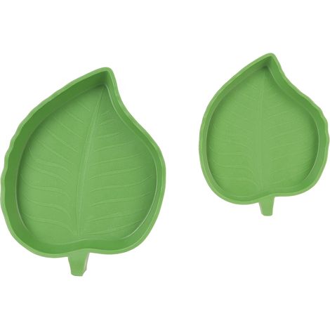 Gamelle peu profonde en plastique en forme de feuille, idéale pour les reptiles (tortues, lézards, serpents). (1/5)