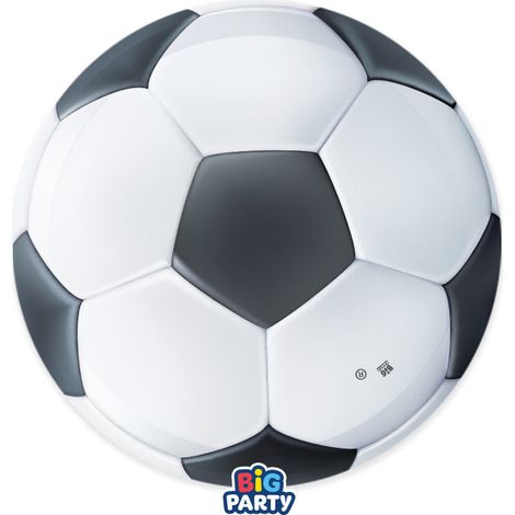 Big Party Piatti Carta Football D 18 Cm Cf 6 Pz Bianco Nero