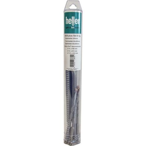 Jeu d'outils à enficher SDS-plus 6 pièces avec forets point./plat/Spat+ SDS HELLER (1/3)