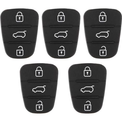 5pcs clé de remplacement en caoutchouc shell pad 3 boutons Fit pour Hyundai Fit pour Kia (sans lettre) - BOYOU (1/4)