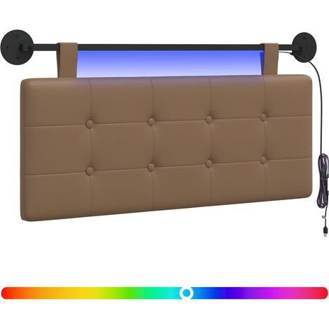 Maison Exclusive - Tête de lit suspendue Avec lumière LED Cappuccino Simili cuir