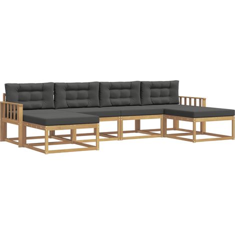 Outdoor Sofa Set 6 pcs White and Anthracite vidaXL (1/5)