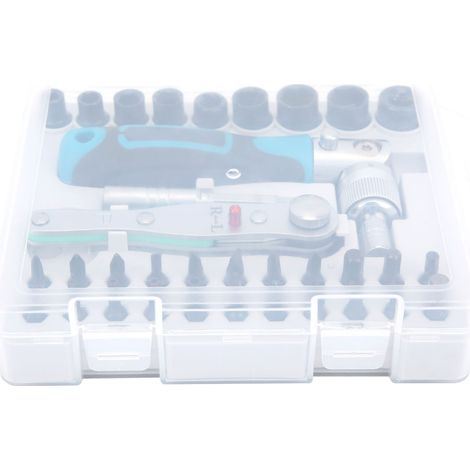 Kit de tournevis à cliquet n° 45 en acier/PP, ensemble d'outils métriques avec douilles et embouts pour la réparation d'appareils électroménagers (1/5)
