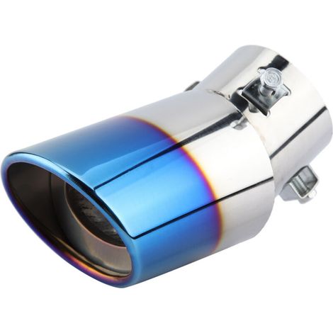 Blaues Chrom-Auspuffrohr, universelle Edelstahl-Auspuffblende - Crezuo