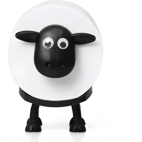 Porte-rouleau de papier toilette design mouton - Support autonome et empilable en plastique 16x10x9 cm - Idée cadeau pour salle de bain et toilettes (Noir) (1/5)