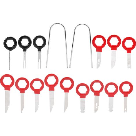 Kit 17 pièces clés de démontage radio auto, outil professionnel d'extraction pour autoradio stéréo, désassemblage facile. (1/5)