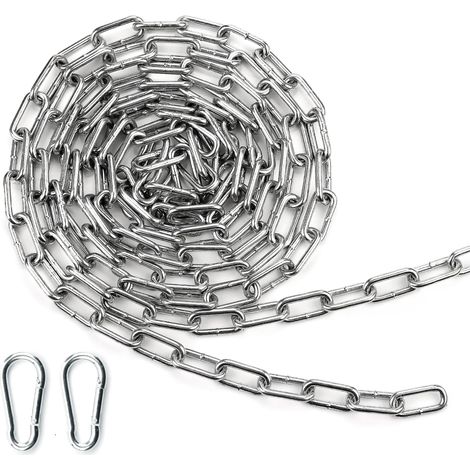 Chaîne Acier Chainette Metal 3M φ5mm Chaîne Galvanisé Chaine en Acier avec Maillons Soudés pour Chaine Antivol Chaîne Cadenas Chaine Chien Clôture Chaine Balançoire (1/5)