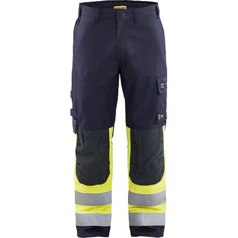 Pantalon de travail multinormes inhérent APC2 1491 - Marine/Jaune fluo XS - FR(38) - SE(C44) - Standards