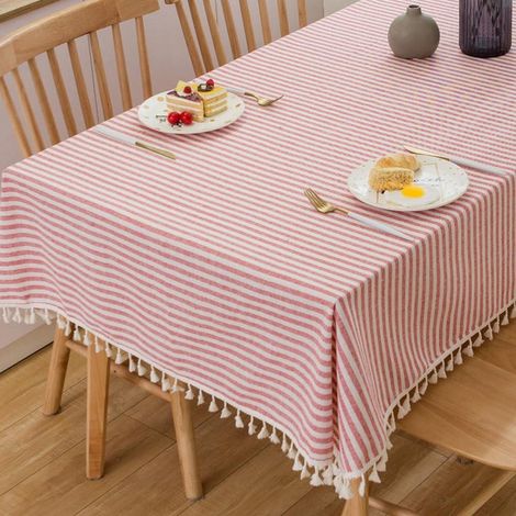 Nappe lavable aspect lin rouge 140x140cm carrée pour anniversaire Saint-Valentin