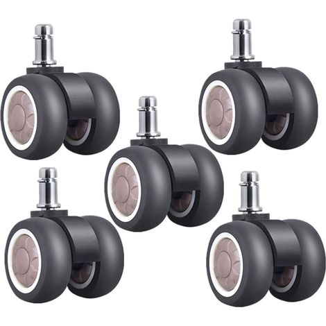 5pcs Roue de Meuble Roues Universelles, 2 pouces Deux Roues Caster, Roues de Chaise Roues pour Chaises de Bureau Roues Pivotantes, Roulettes Pivotantes pour Meubles (1/5)