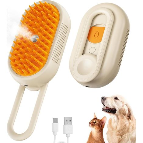 Peigne De Massage En Spray Pour Chats,Vapeur Électrique Brosse Vapeur Pour Chat,2026 Brosse Autonettoyante Long Court Pour Massage,Soin,Enlever Les Nœuds (1/5)