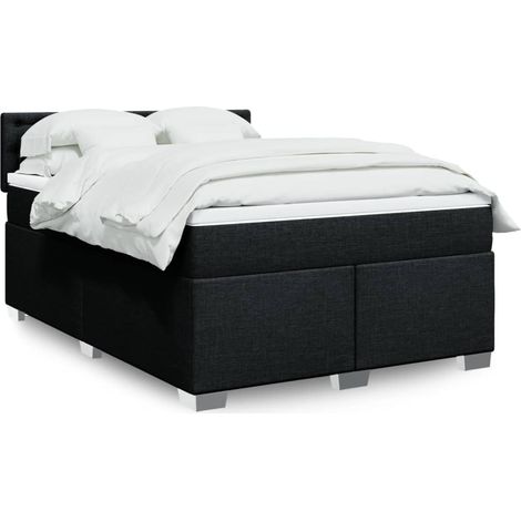 Boxspringbett mit Matratze Schwarz 160x200 cm Stoff