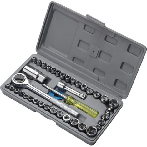 Kit di riparazione per auto e moto con chiave a bussola e bussole combinate