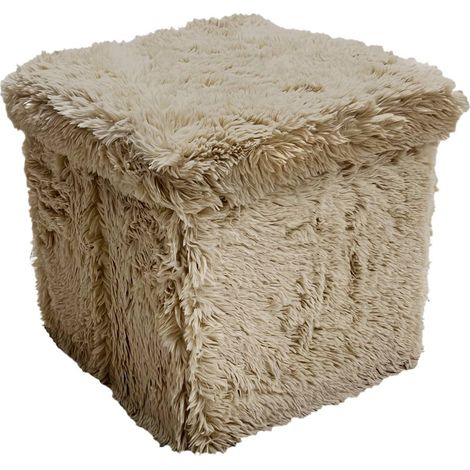 Pouf duvia quadrato pieghevole 38x38 cm beige - Atmosphera créateur d'intérieur (1/3)