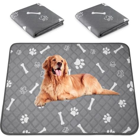 Lot de 2 tapis d'entraînement pour chien réutilisables, très absorbants, imperméables, lavables, adaptés à la maison, la voiture et les voyages - 45 x 60 cm (1/4)