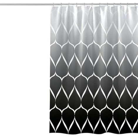 Tenda da doccia - 180 x 200 cm - Tessuto impermeabile e antimuffa - Lavabile in lavatrice - Include 12 anelli per appenderla - Stile B (1/5)