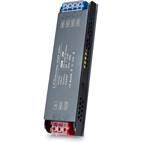 Transformateur LED Driver Ultra Mince Adaptateur Alimentation AC à DC Convertisseur d'alimentation Basse Tension Transfo 300W 12 5A 220V 24V (1/5)