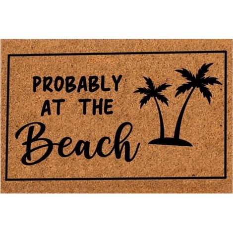 Tapis de sol pour entrée - Style plage et été - Designs amusants - Pour porte d'entrée et extérieur