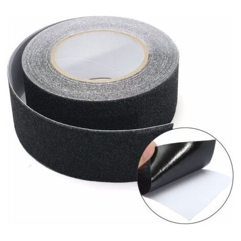 Bande Antidérapante de Sécurité Antidérapant Auto-adhésive Antiderapant pour Escaliers Intérieurs et Extérieurs 2.5cm x 5m Noir (1/4)