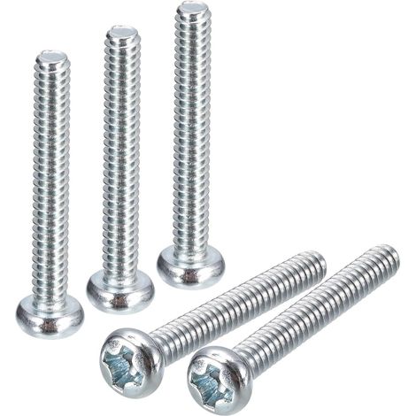 50 pièces 4 40x3/4 Vis à métaux cruciformes à tête cylindrique cruciforme, acier au carbone plaqué zinc, boulons entièrement filetés (1/5)