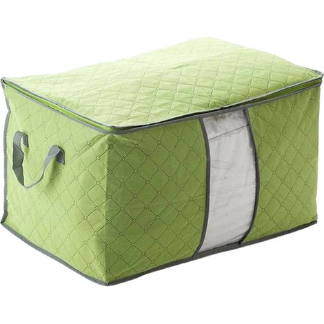Boîte de rangement pliable pour vêtements, sac anti-poussière sous le lit, vert (1/4)