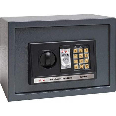 Coffre fort de bureau 350 x 250 x 250 mm - avec ancrages - 22 L