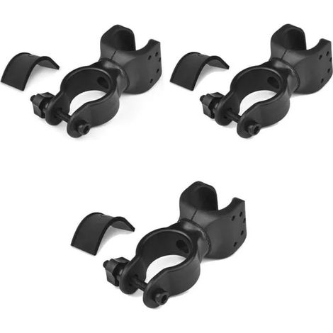 Lot de 3 supports de fixation pour éclairage de vélo, clip de lampe de poche, rotation 360°, pince universelle YYV (1/4)