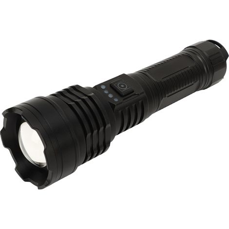 Lampe torche LED portable ultra-lumineuse, rechargeable, zoomable, 5 modes, longue portée, idéale pour le camping et la randonnée. (1/5)