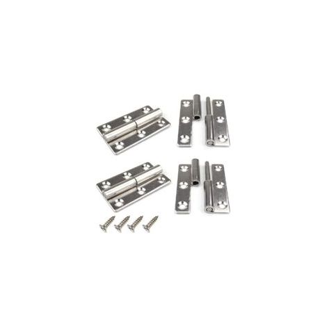 Juego de 4 bisagras de puerta desmontables de alta resistencia fabricadas en acero inoxidable 304 para puertas interiores y exteriores de 7,6 cm - Crezuo