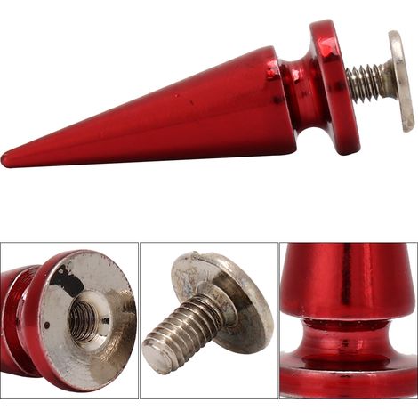 10 pièces Rivets en Cuivre 26mm avec Vis pour Sacs et Chaussures en Cuir DIY (Rouge)