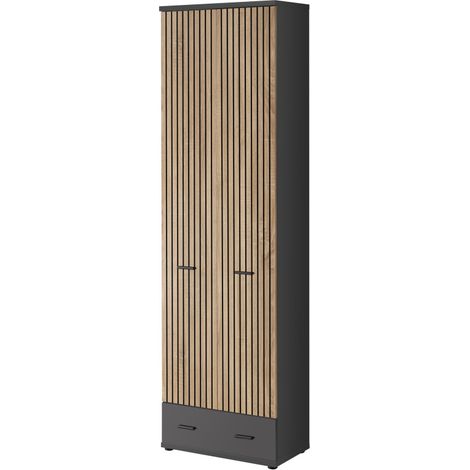 Armoire "Marco" - Gris/Beige - L 60 x H 203 x P 32 cm - Livraison gratuite
