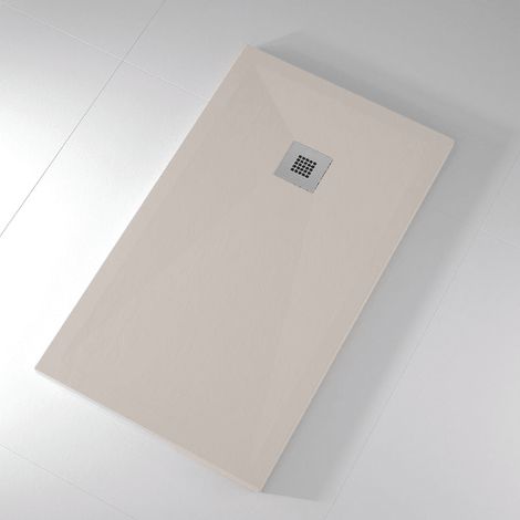 Plato de ducha pizarra ONDA crema  90x150 cm rejilla acero inox.