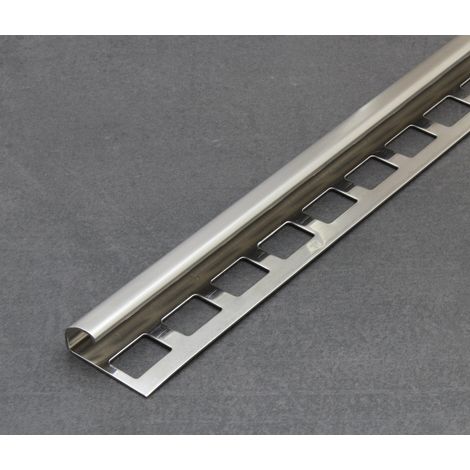 Fliesenschiene als Rundkantenprofil, Edelstahl (V2A) gebürstet, Länge 2,50 m 10 mm Fliesenprofil (1/5)