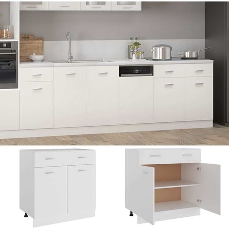 Maison Exclusive - Armoire à tiroirs "Lyon" Blanc 80 x 46 x 81,5 cm Bois d'ingénierie (1/5)