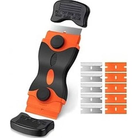 Gratte Vitre  115 mm - 5 Lames Métal et 5 Lames  - Pratique et efficace - Beast (1/5)