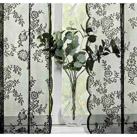 Deux rideaux en dentelle vintage, style victorien, semi-transparents, adaptés au salon et à la chambre, 150 x 250 cm. (1/4)