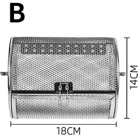 Grill Cage - Rotating Drum - Stainless Steel - For Roasting Nuts And Fruits - 12x12x18 cm - 320 g (1/5)