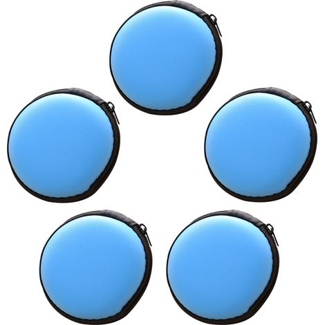Funda Para Auriculares - Funda Redonda Compacta Con Cremallera - Impermeable Y Antipolvo - Para Auriculares Inalámbricos Cables USB Tarjetas SD Y Mascarillas - Paquete De 5 Unidades (1/5)