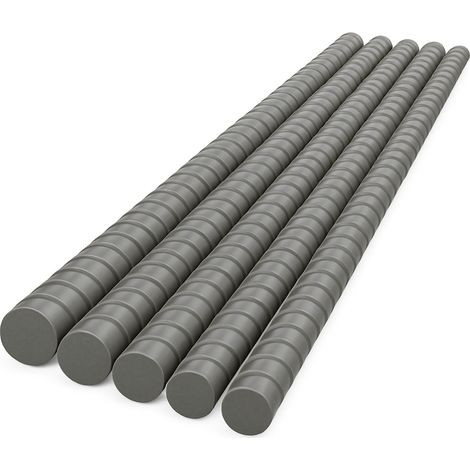 Tondino ferro zigrinato 2 m barra armatura cemento armato edilizia pezzi 5 misura Ø 10 mm - confezione 1 (1/5)