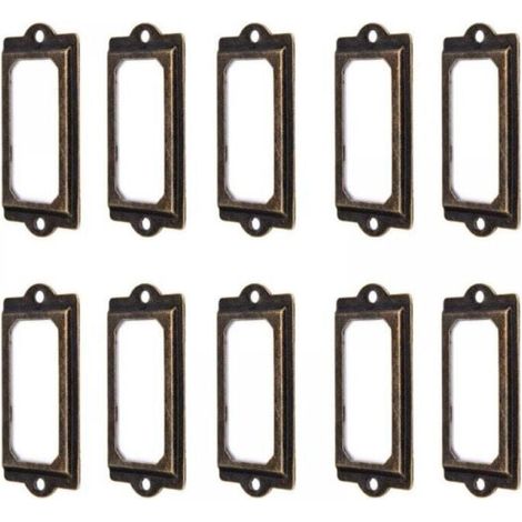 50pcs 70x33mm Vintage Bronze Metal Label Holder Card Holder Bookcase Drawer Cabinet YMYNY (1/4)