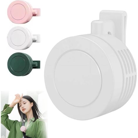 Mini ventilatore elettrico a clip, portatile, silenzioso, senza pale, ricaricabile tramite USB, a batteria, rotazione a 360°, 3 velocità, regolabile, da appendere alla vita, per fattoria all'aperto (1/4)