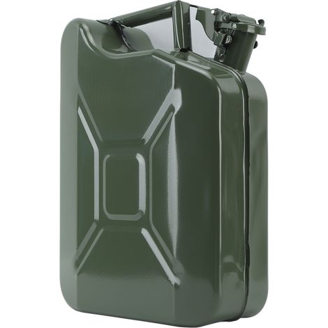 Bidons d'essence 10L acier inoxydable réservoir carburant auto-ventilé avec poignée portable (1/5)