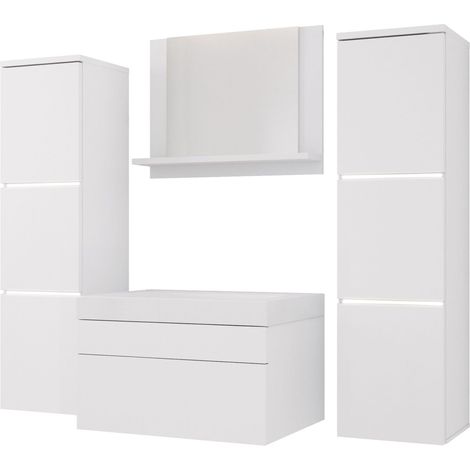 Set mobili da bagno, Bianco Opaco, Bianco Opaco, 120 x 110 cm (1/5)