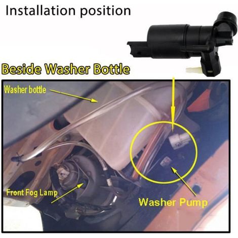 Pompe Lave-glace Avant Arriere - Pour Peugeot 106 107 207 208 307 308 407 508 807 1007 3008 5008 Partner Tepee Combi - 12 V - 2 Pièces (1/4)