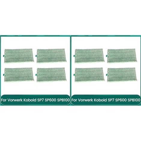 Lot de 8 Chiffons de Nettoyage en Microfibre Réutilisables et Lavables pour Aspirateur Kobold SP7 SP600 SPB100.