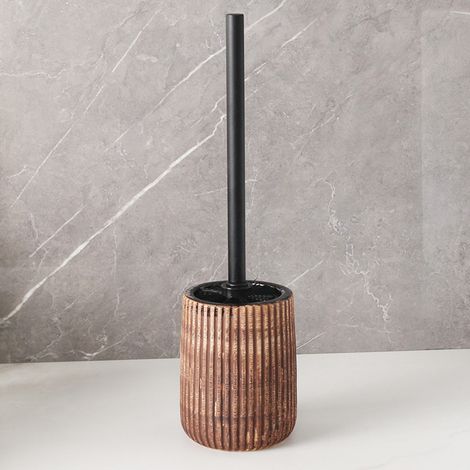 Brosse de toilette à long manche avec base de rangement amovible en céramique (couleur claire) (1/4)